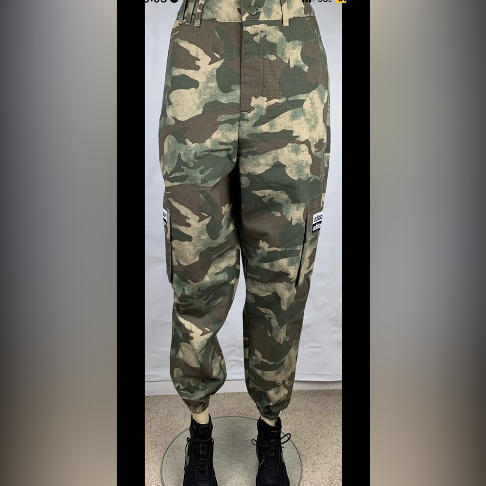 Adidas Originals Women's Track Pants Hemp Camouflage Green Size XS